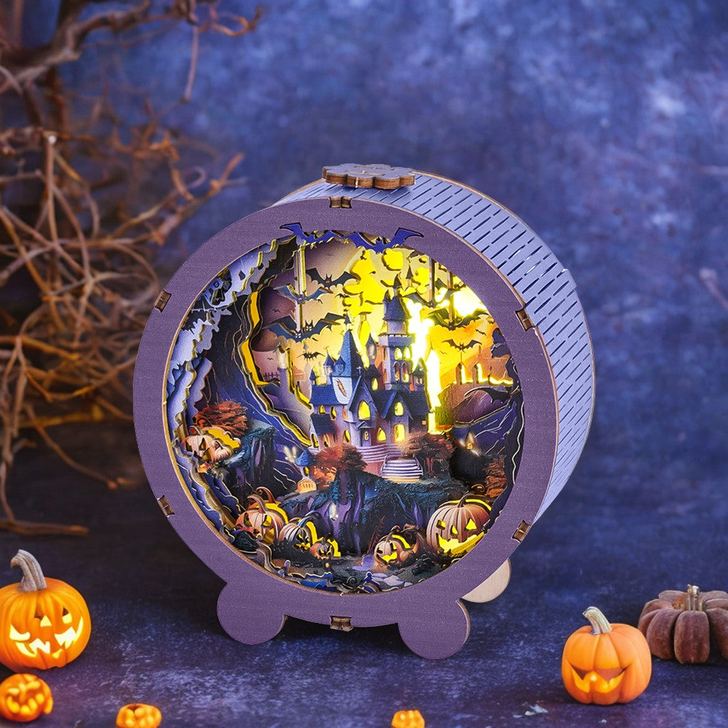 Halloween Castle Kit - 3D Wooden Puzzle Night Light