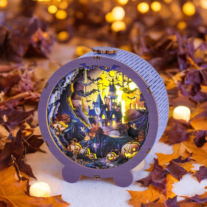 Halloween Castle Kit - 3D Wooden Puzzle Night Light