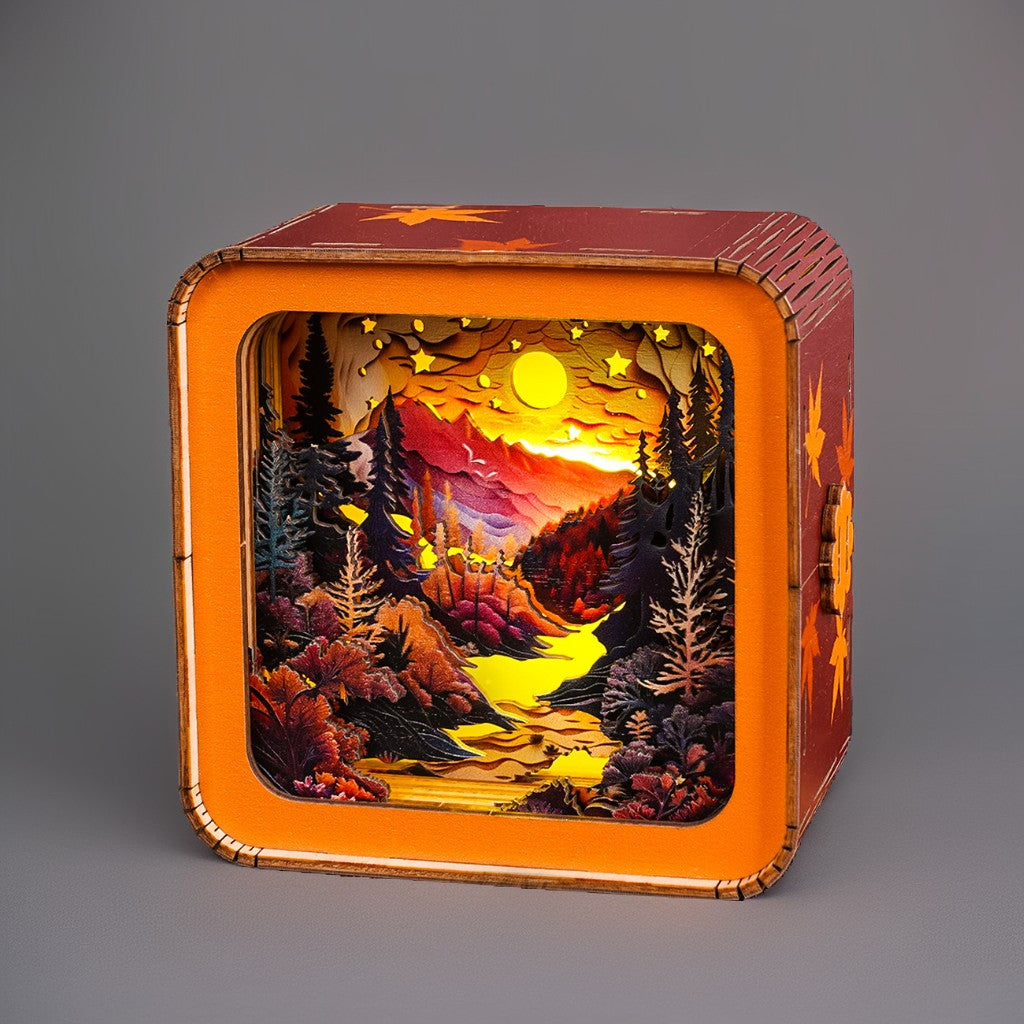 Forest Sunset Kit - 3D Wooden Puzzle Night Light - By Woodbests