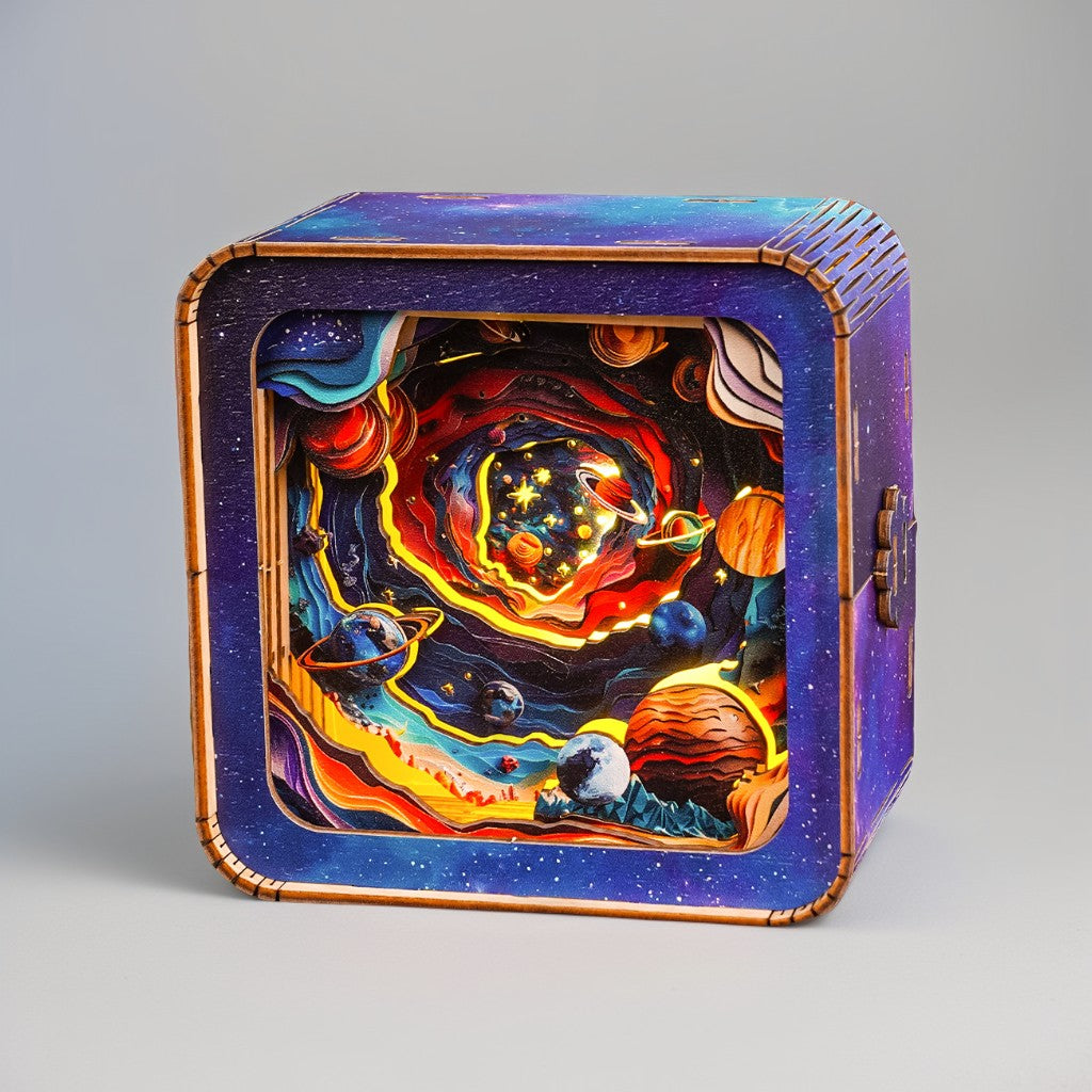 Cosmic Odyssey Kit - 3D Wooden Puzzle Night Light - By Woodbests