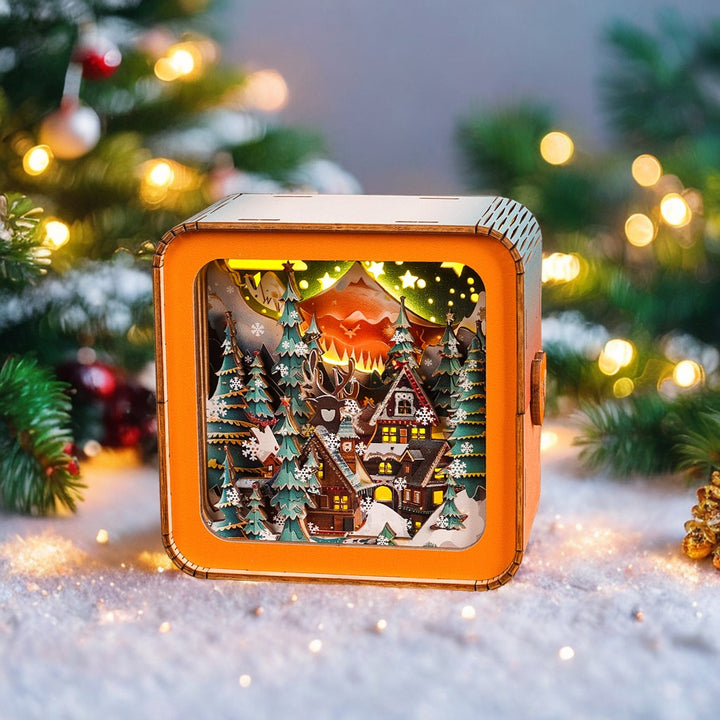 Warm Christmas Eve Kit - 3D Wooden Puzzle Night Light - By Woodbests