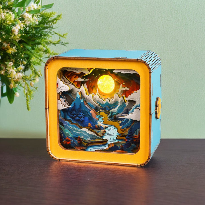 Moonlit Mountain Kit - 3D Wooden Puzzle Night Light