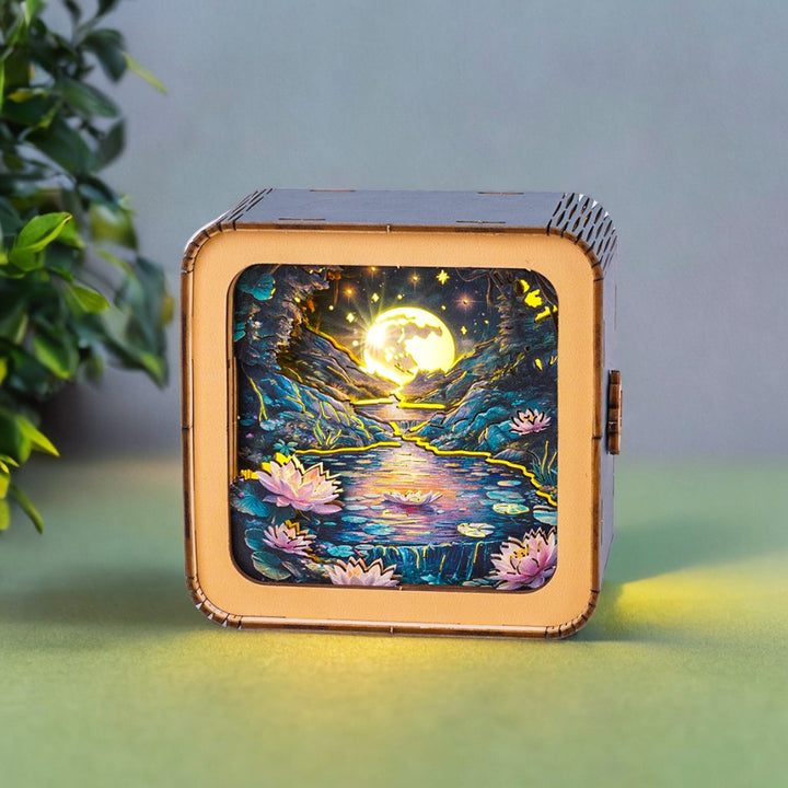 Moonlight over Lotus Pond Kit - 3D Wooden Puzzle Night Light