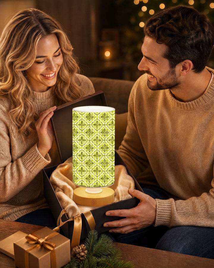 DIY Dimmable Acrylic Puzzle Lamp - Green Flowers