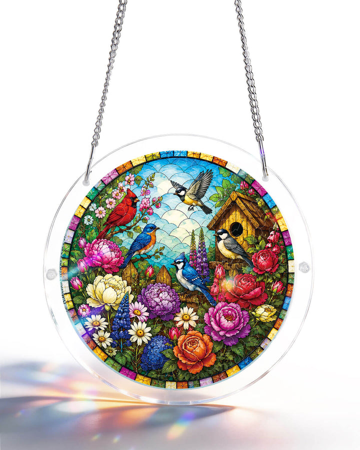 Acrylic Jigsaw Puzzle Suncatcher - Garden Songbirds