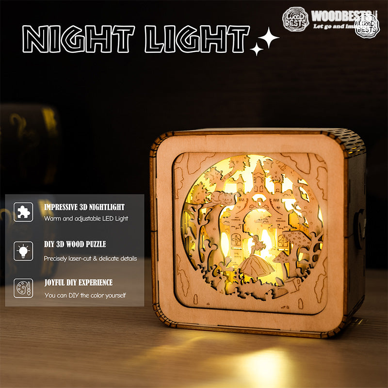 DIY Forest Adventure Kit, 3D Wooden Puzzle Night Light