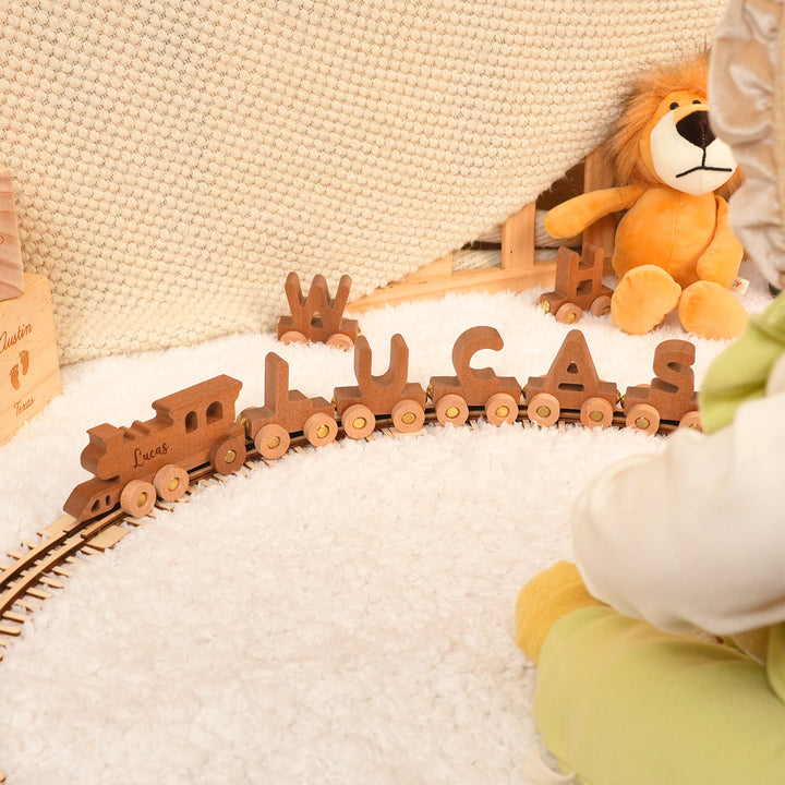 Custom Wooden Name Train Set