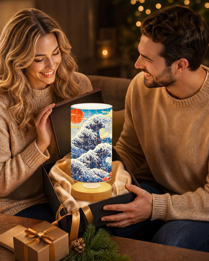 DIY Dimmable Acrylic Puzzle Lamp - Sunset Waves