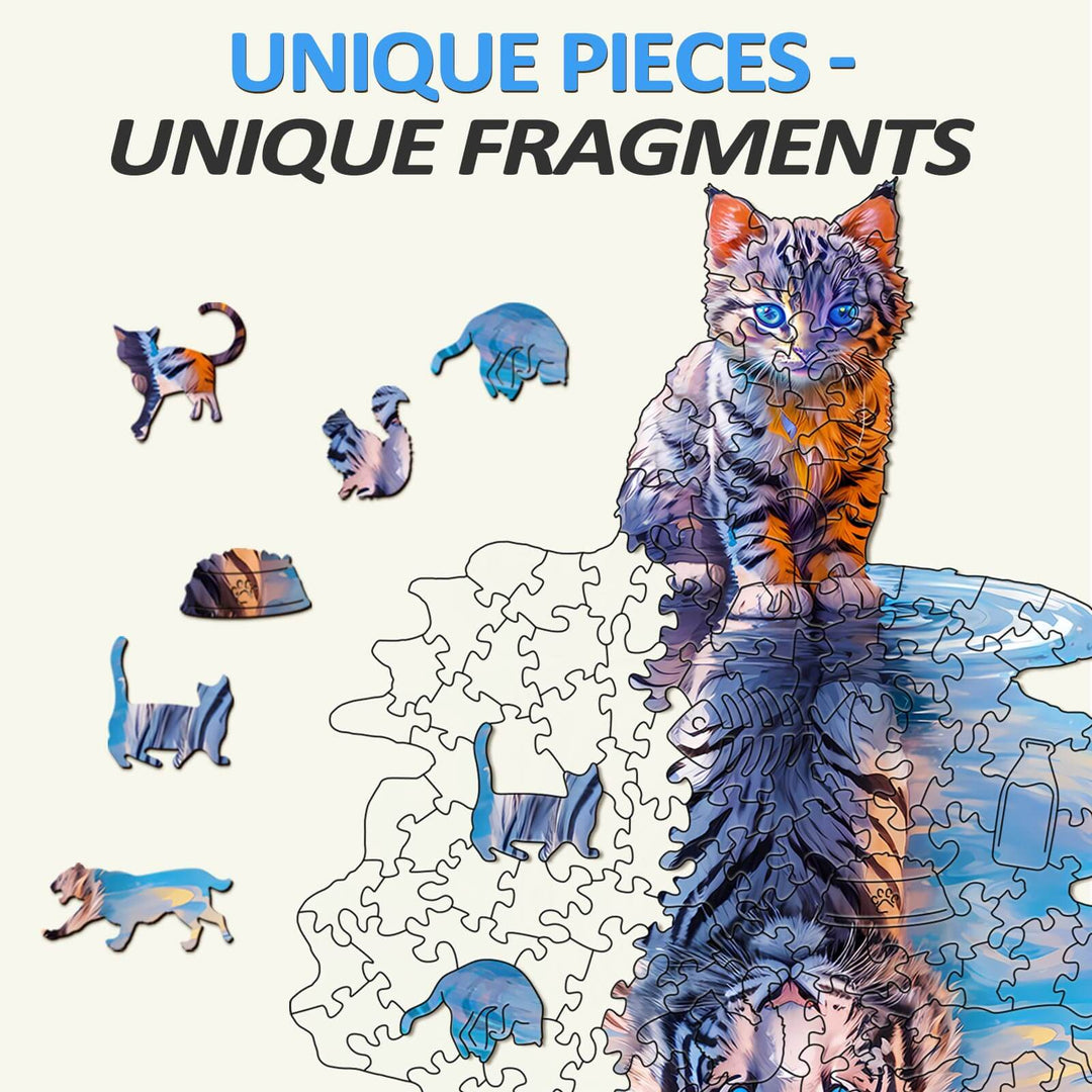 Puzzle en bois chat tigre