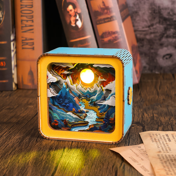 Moonlit Mountain Kit - 3D Wooden Puzzle Night Light - By Woodbests