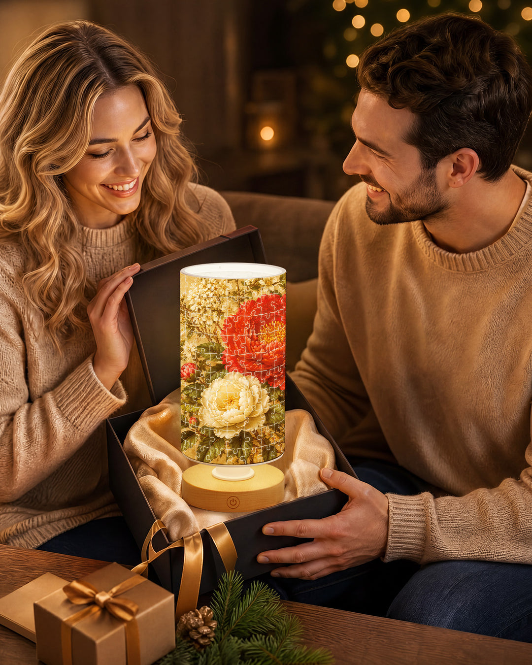 DIY Dimmable Acrylic Puzzle Lamp -Gilded Garden Bouquet
