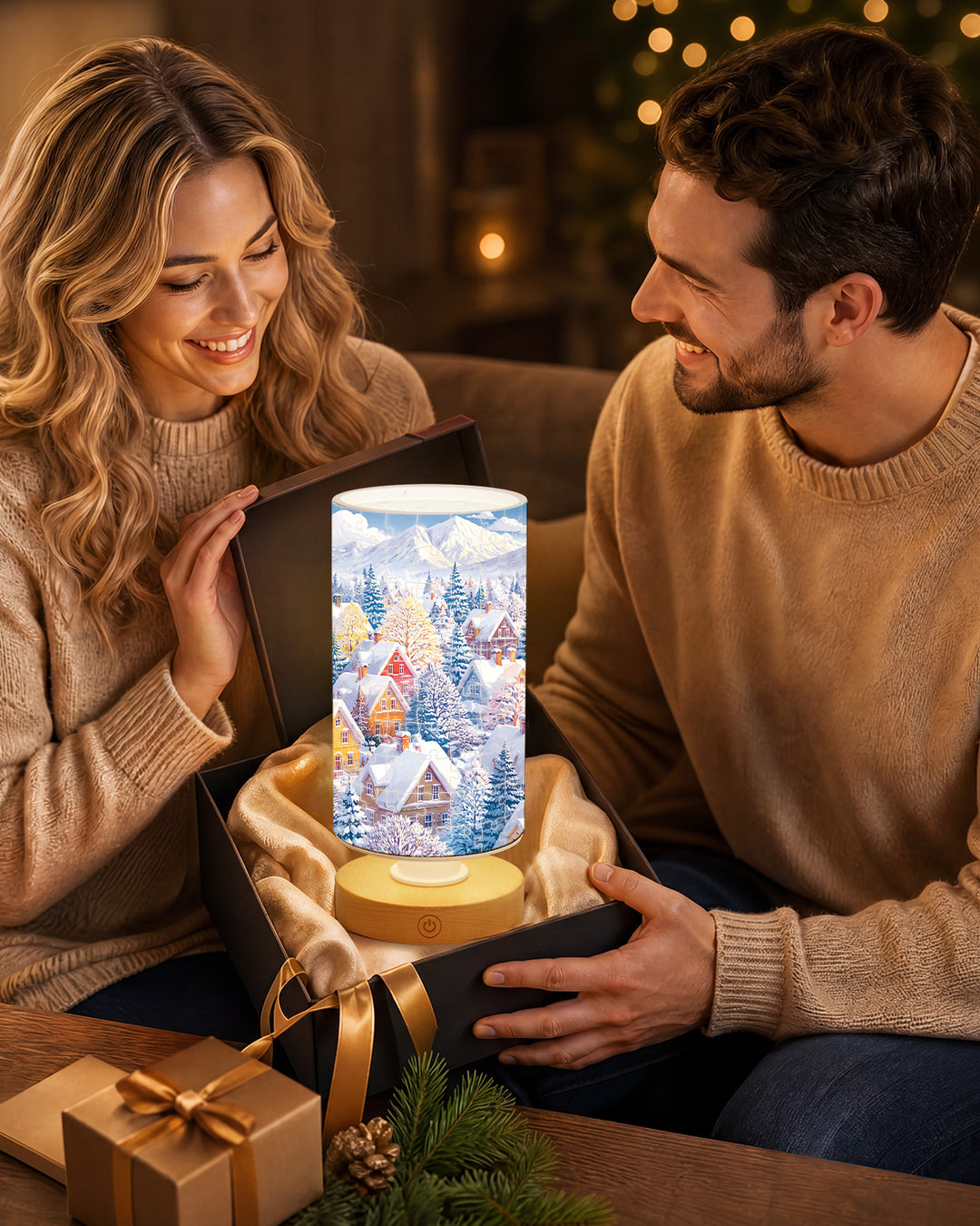 DIY Dimmable Acrylic Puzzle Lamp - Blue Winter Wonderland