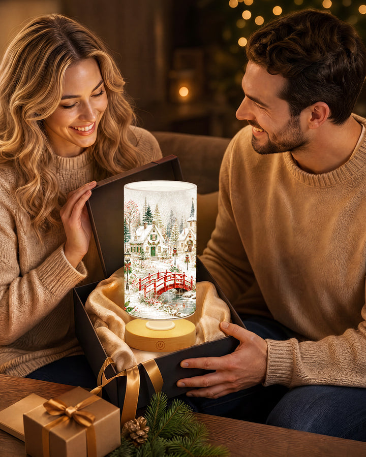 DIY Dimmable Acrylic Puzzle Lamp - Christmas Snow Village