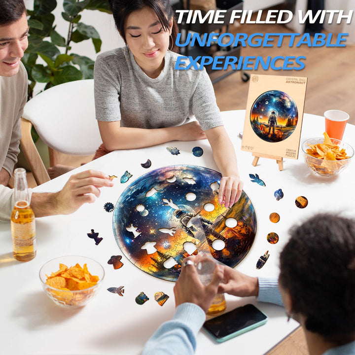 Crystal Ball Astronau Wooden Jigsaw Puzzle