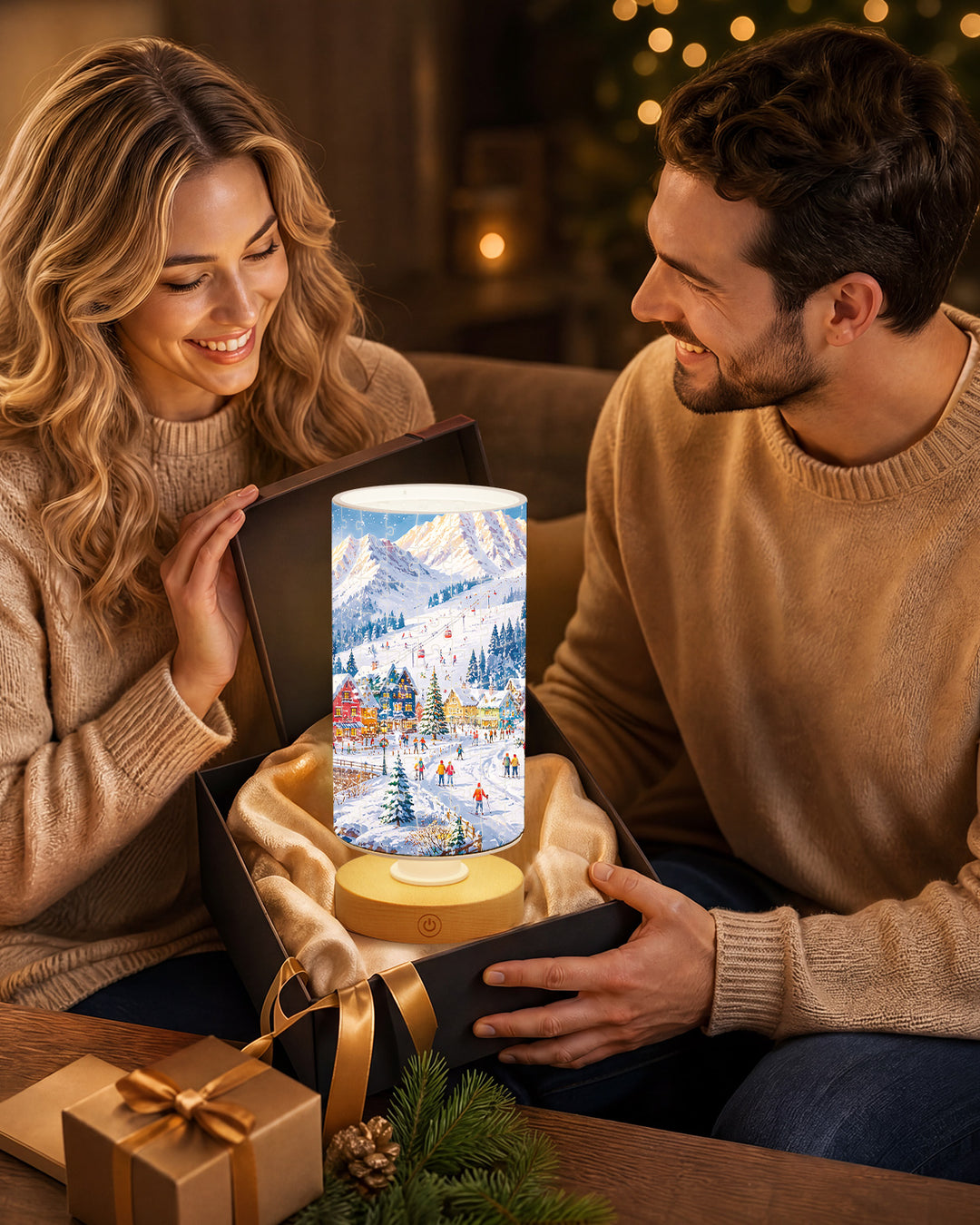 DIY Dimmable Acrylic Puzzle Lamp - Snow Town