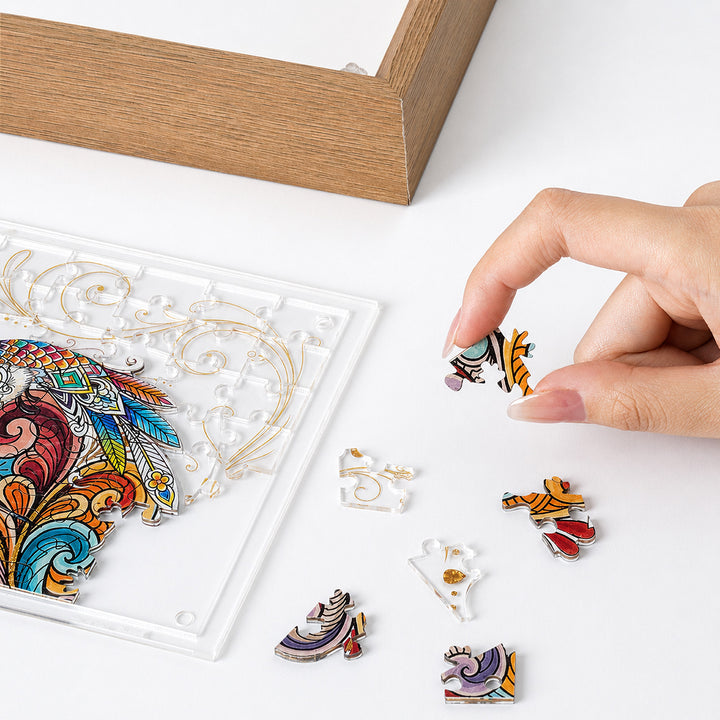 Double Sided Acrylic Jigsaw - Colorful Tabby