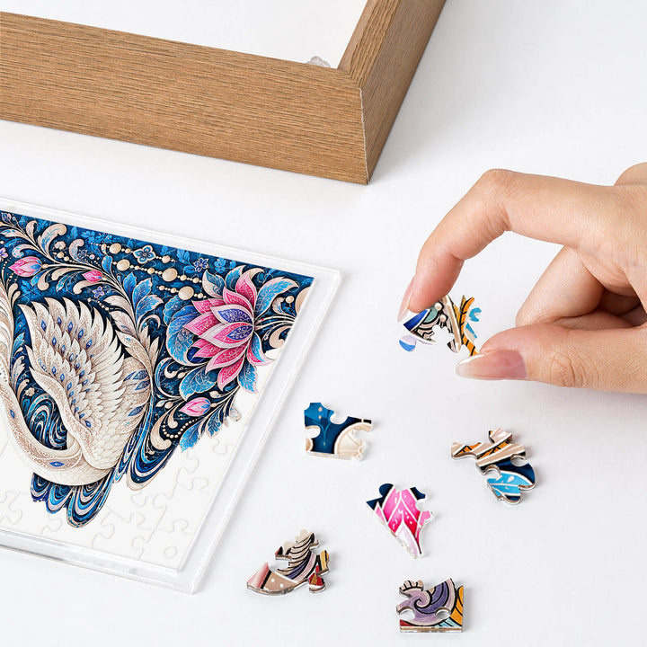 Double-Sided Acrylic Puzzle - Swan Serenity
