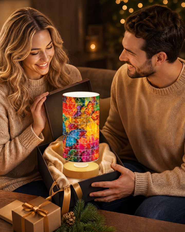 DIY Dimmable Acrylic Puzzle Lamp - Kaleidoscope Butterflies