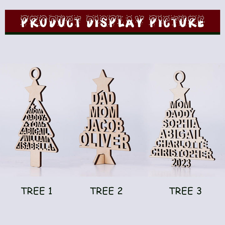 Personalized Christmas Tree Name Wooden Plaque-Woodbests