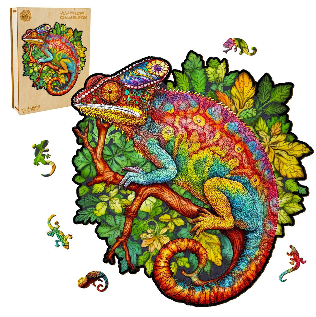 Chameleon Wooden Jigsaw Puzzle-Woodbests