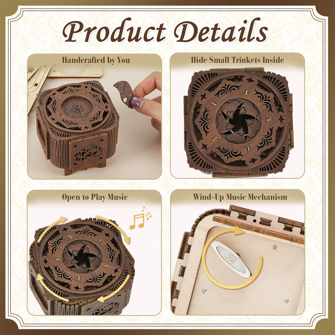 Walnut – 3D Music Ring Box