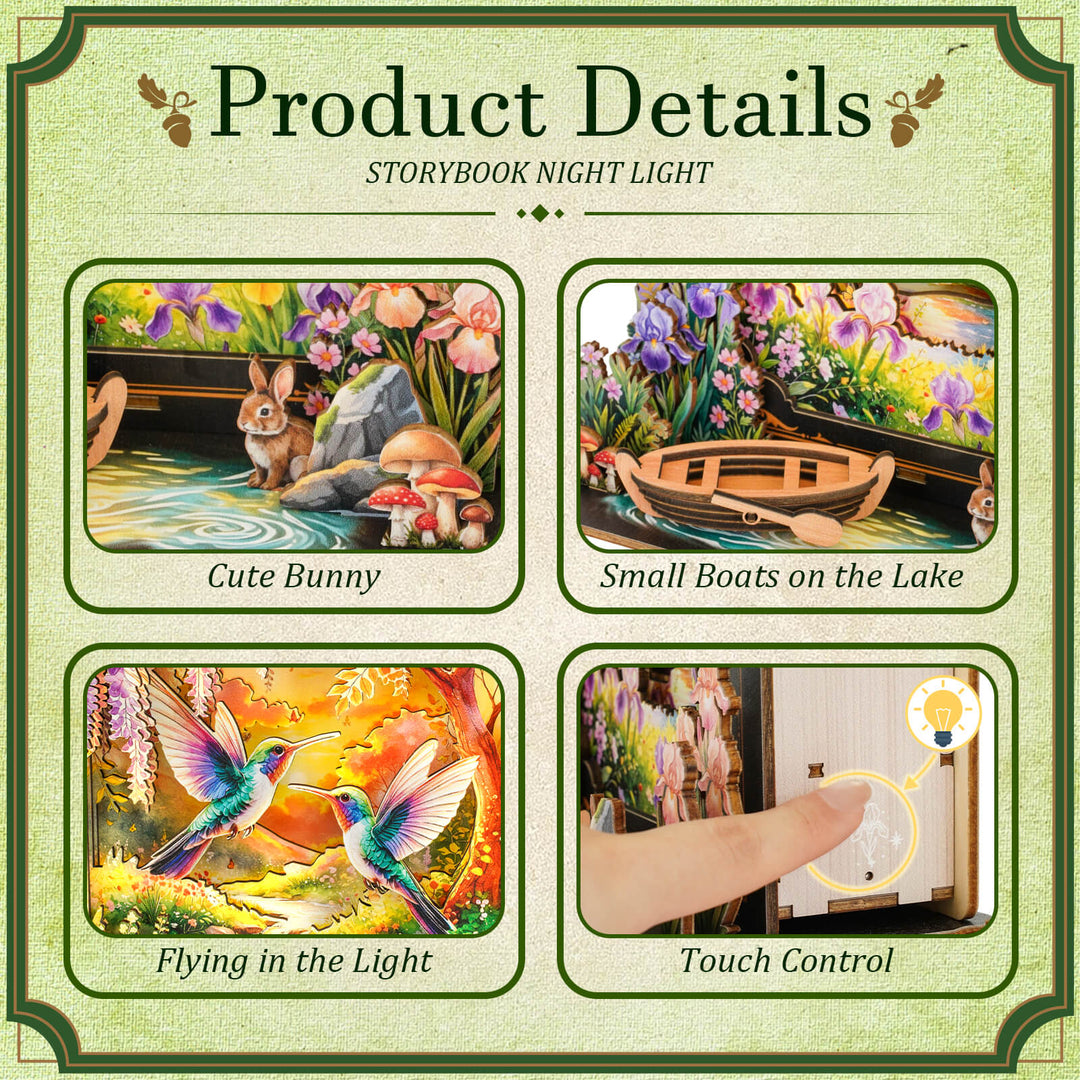Forest Stream Dreamseeking – DIY Wooden Book Nook Lamp Craft Kit