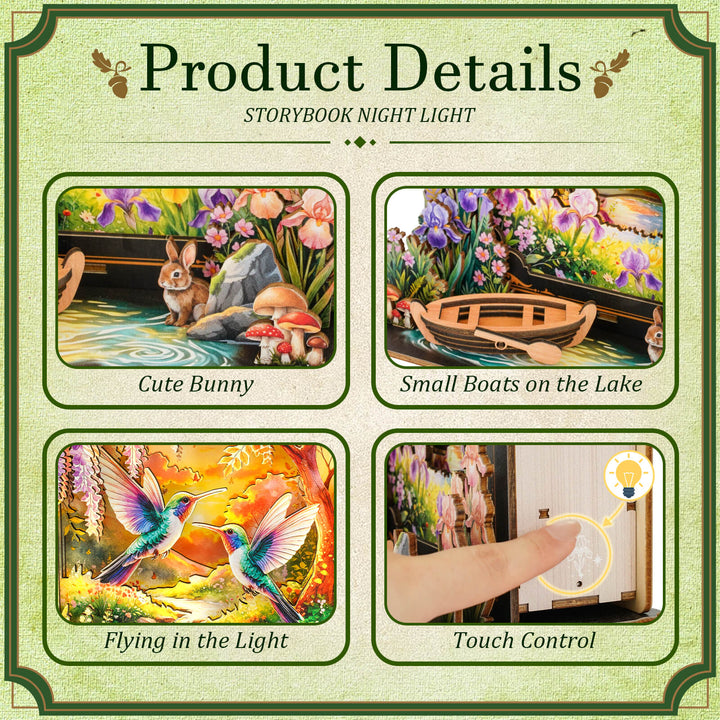 Forest Stream Dreamseeking – DIY Wooden Book Nook Lamp Craft Kit