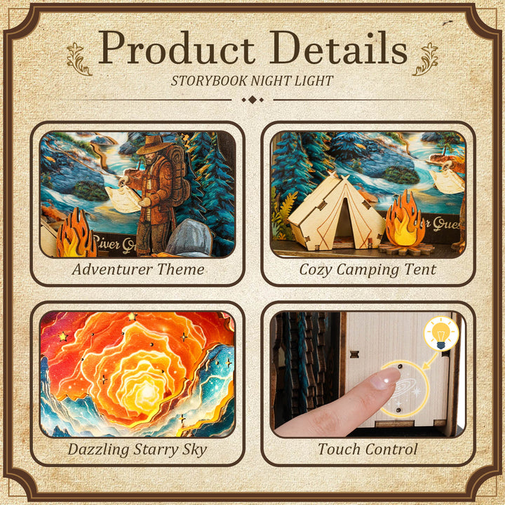 Starry River Quest – DIY Wooden Book Nook Lamp Craft Kit