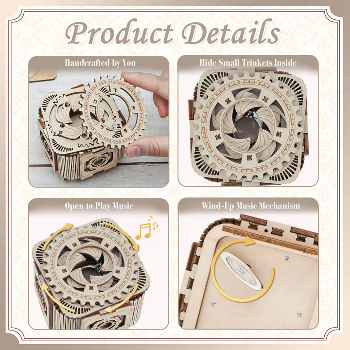 Light Birch – 3D Music Ring Box