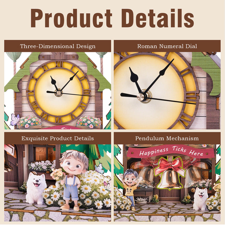 Balloon Cabin – DIY Wooden Clock, 3D Puzzle Craft Kit