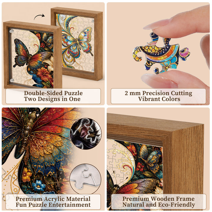 Double Sided Acrylic Jigsaw -Blossoms and Butterfli