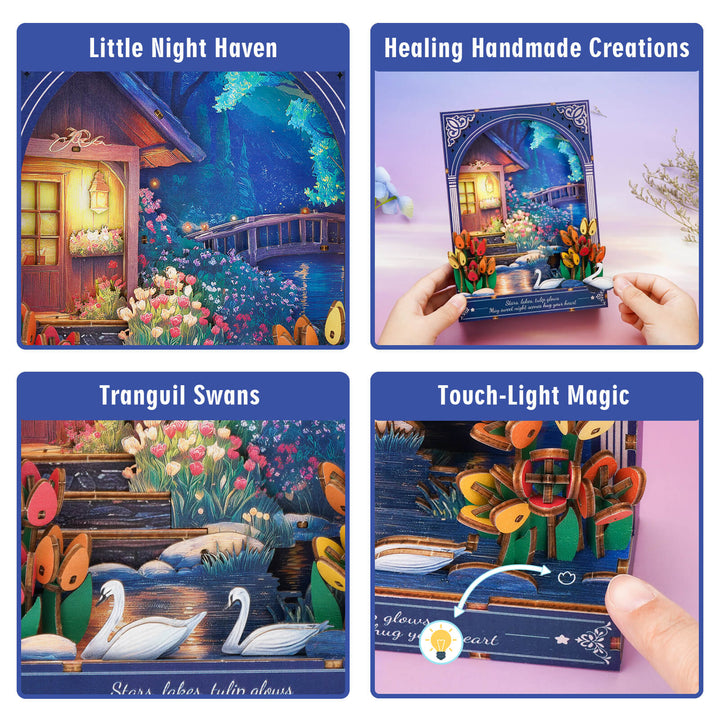 Nocturne at Starlake – DIY Wooden Painting, 3D Puzzle Craft Kit