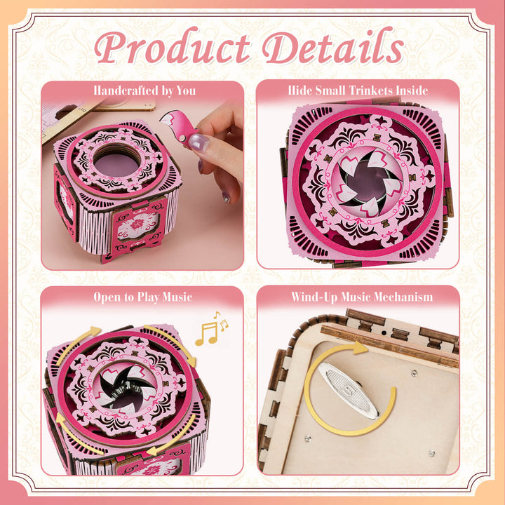 Cherry Blossom Pink – 3D Music Ring Box