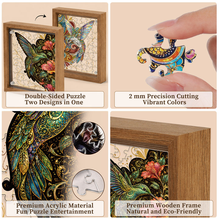 Double Sided Acrylic Jigsaw -Brilliant Hummingbird