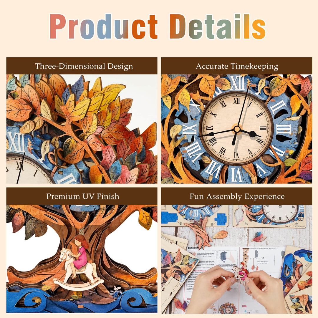 Tree of Life – DIY Wooden Clock, 3D Puzzle Craft Kit