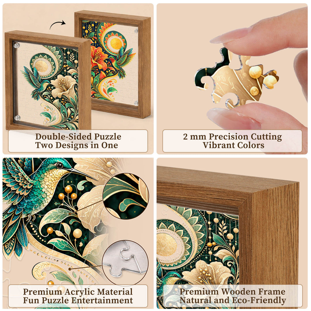 Double-Sided Acrylic Puzzle - Hummingbird Radiance