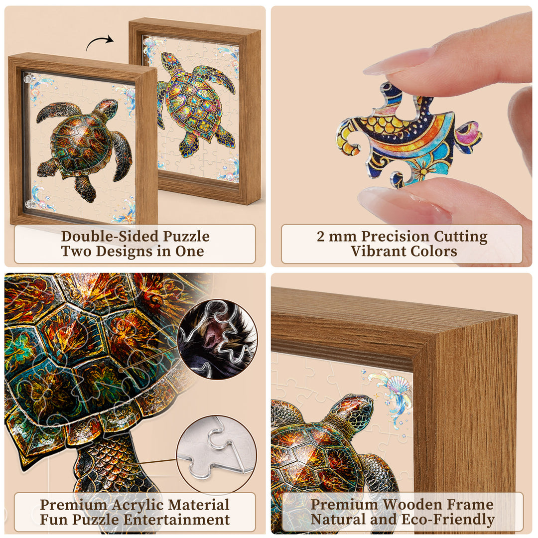 Double Sided Acrylic Jigsaw - Fantasy Turtle