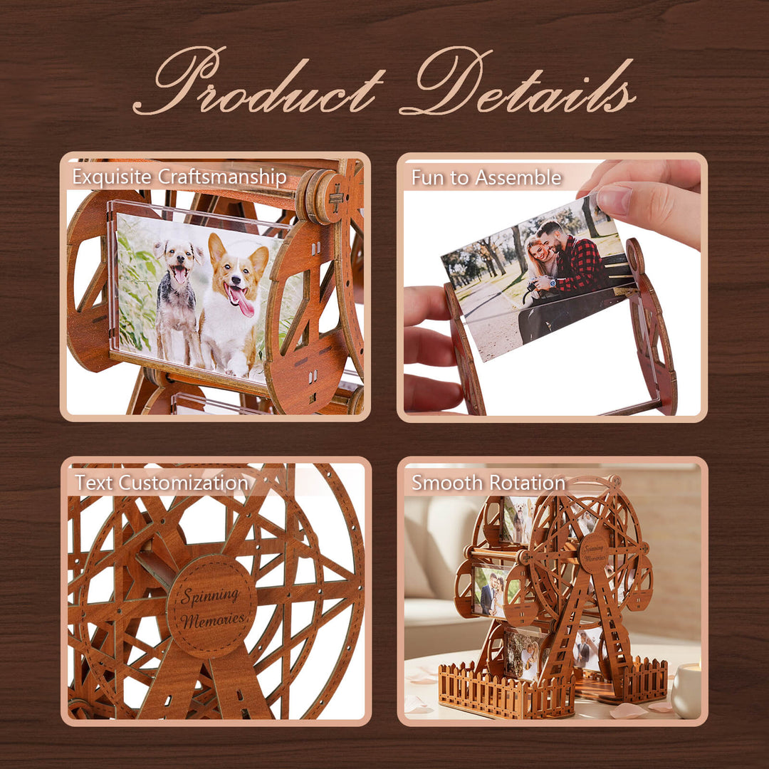 Retro Walnut – DIY 3D Wooden Photo Frame Ferris Wheel