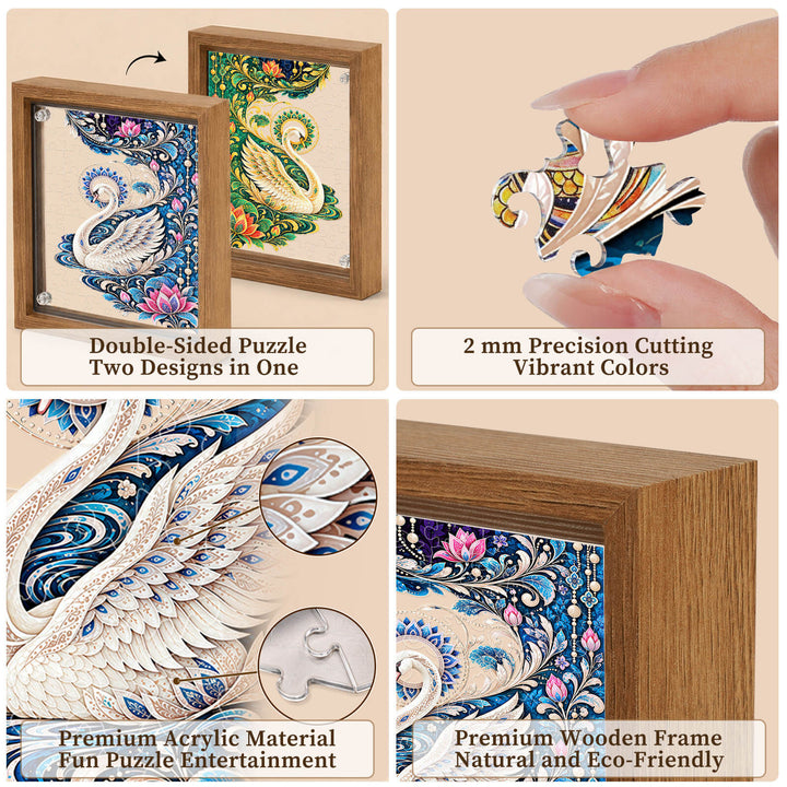 Double-Sided Acrylic Puzzle - Swan Serenity