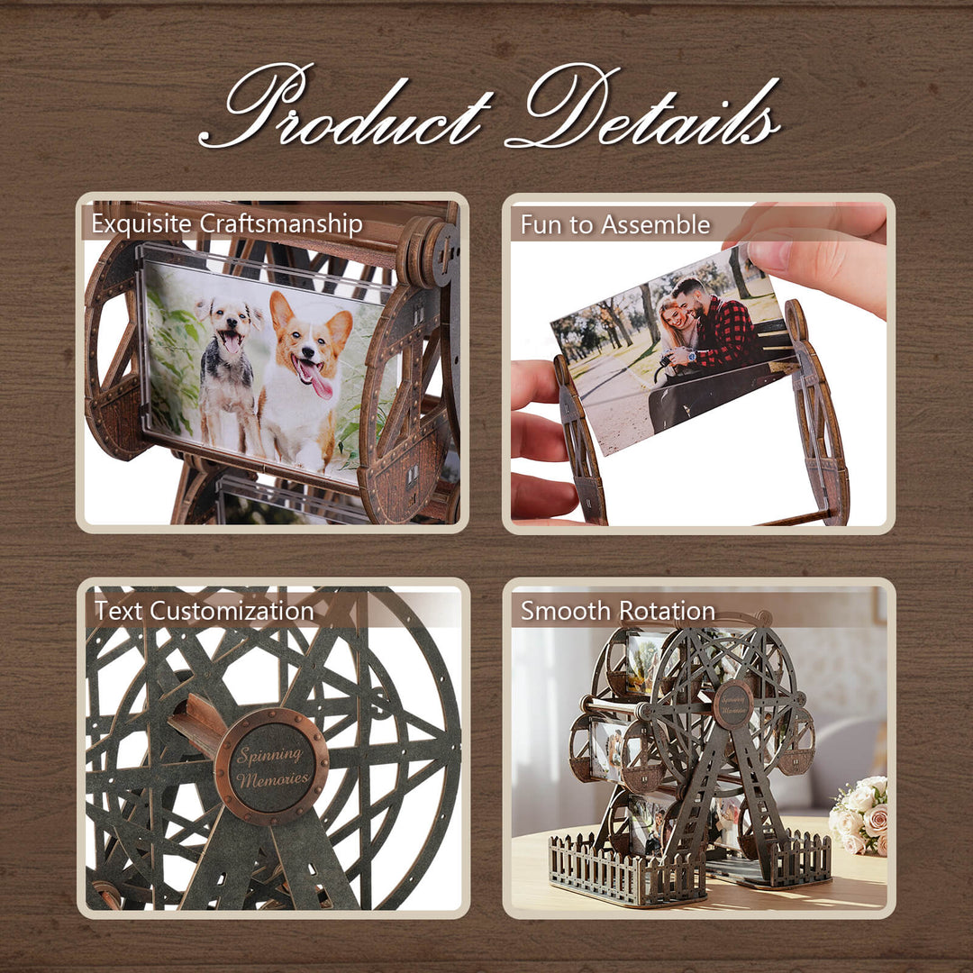 Gunmetal Metallic – DIY 3D Wooden Photo Frame Ferris Wheel