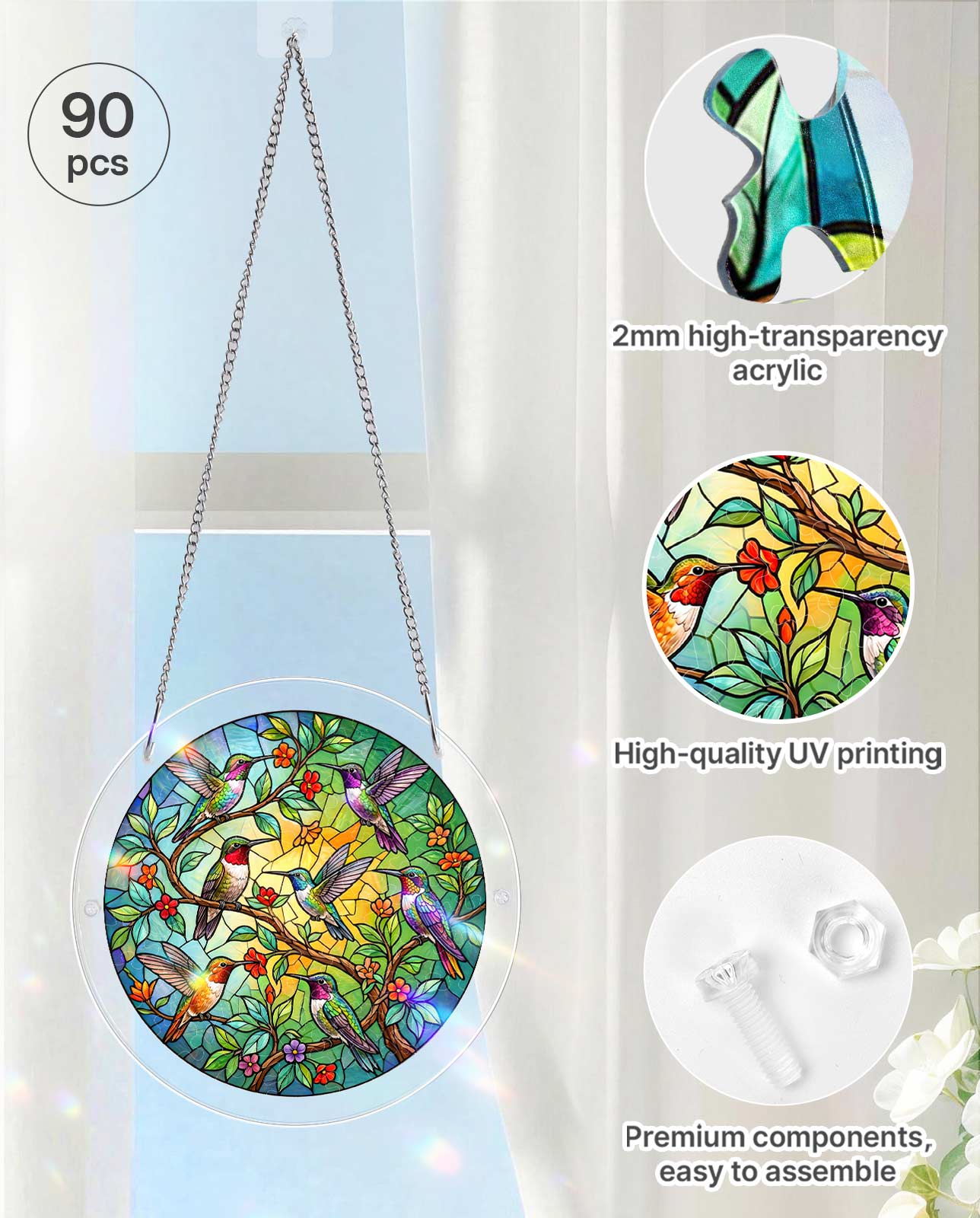 Acryl-Puzzle-Sonnenfänger – Smaragdwald-Prisma