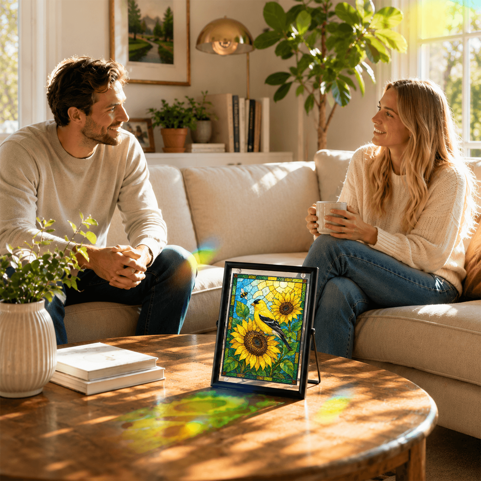 Acrylic Sunflower Puzzle – Golden Bloom Art Piece