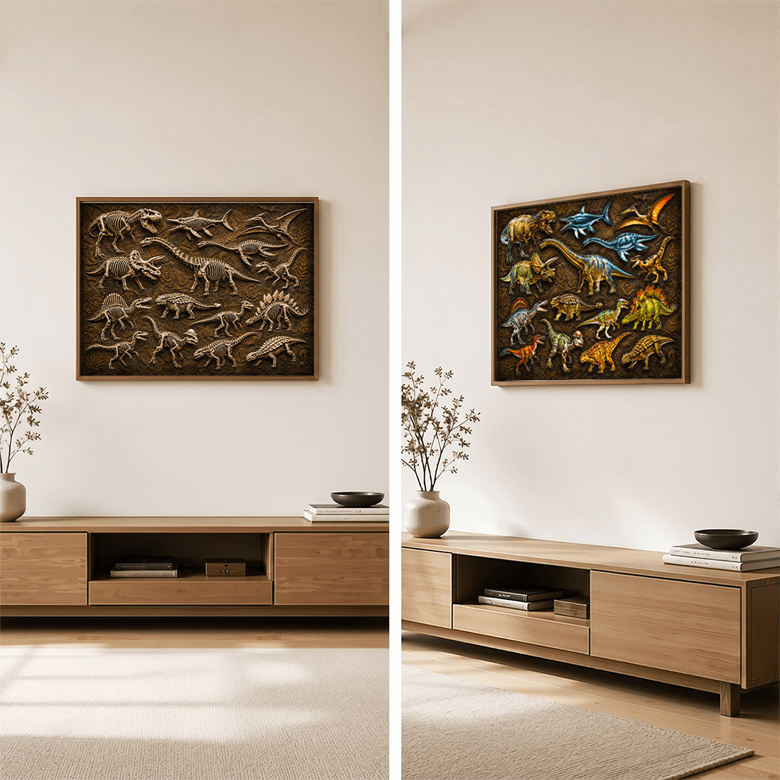Prähistorische Fossilien - Morphendes Lentikularpuzzle