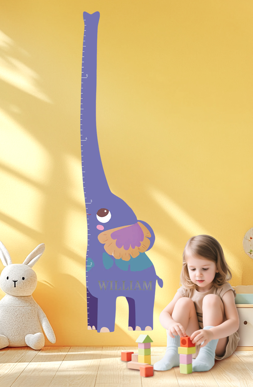 Personalized Wooden Elephant Growth Chart Ruler