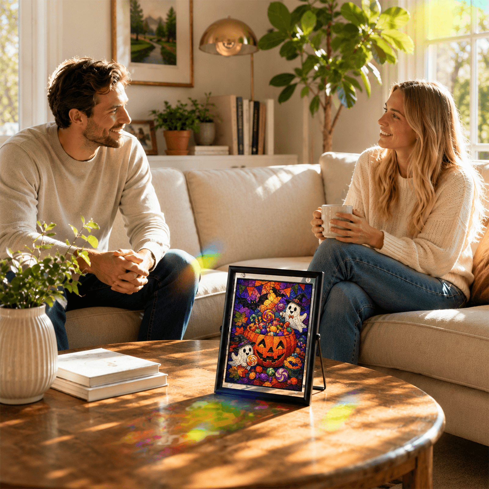 Acrylic Puzzle Art – Spooky Ghost Candy Halloween Night