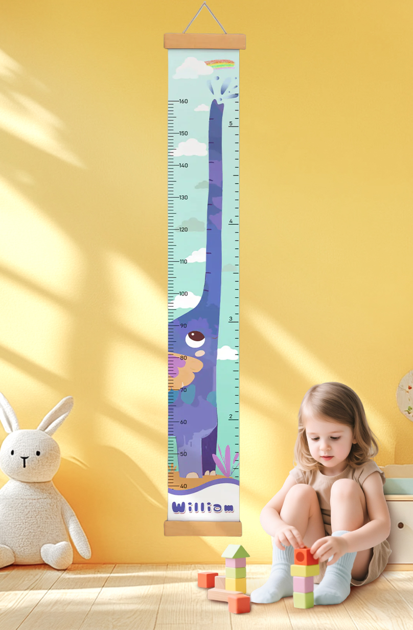 Règle de hauteur suspendue personnalisée en toile avec éléphant pour la croissance