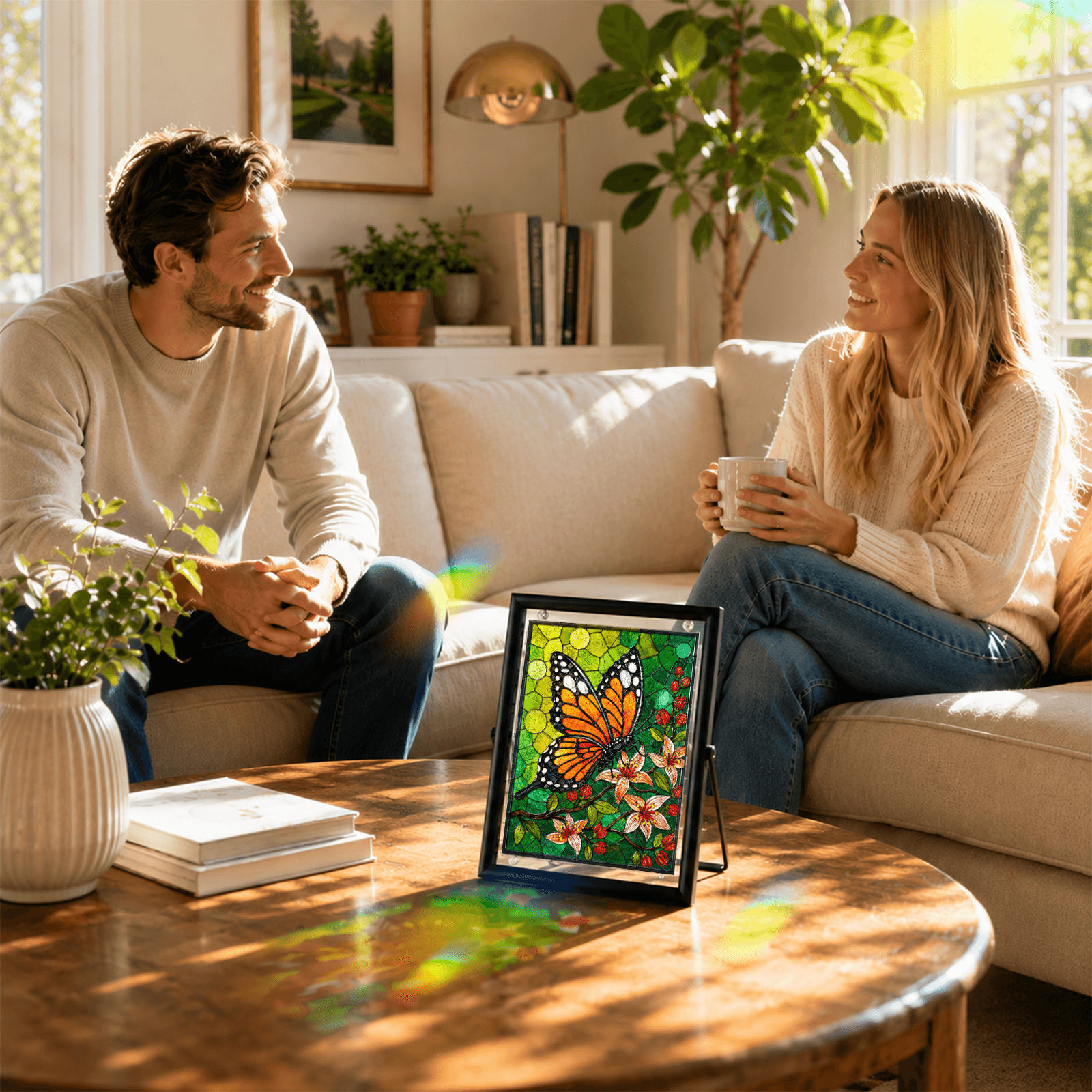 Acrylic Puzzle Art Piece - Golden Butterfly