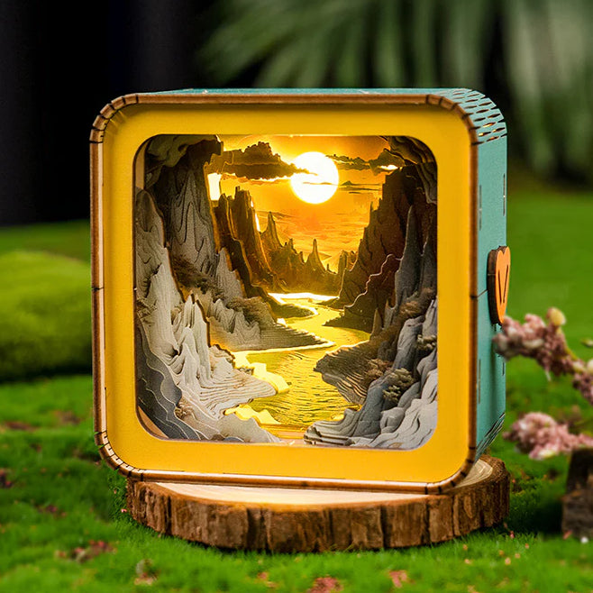 Long River Sunset Kit - 3D Wooden Puzzle Night Light - By Woodbests