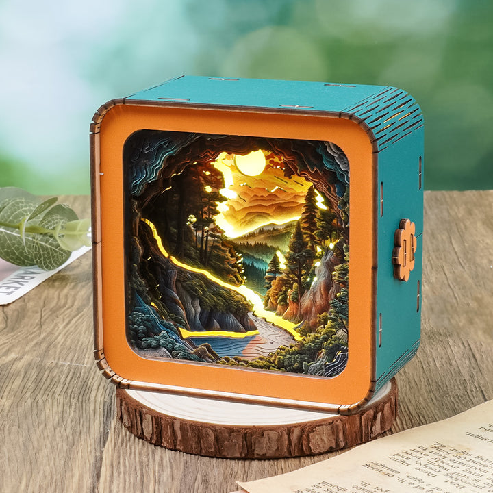 UV Sunset Wilderness Path Kit, 3D Wooden Puzzle Night Light