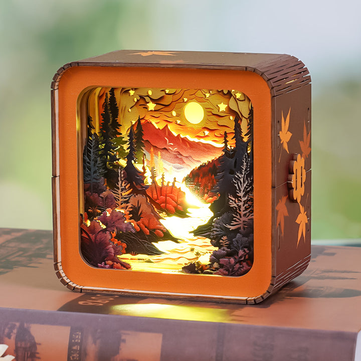 UV Forest Sunset Kit, 3D Wooden Puzzle Night Light